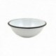 BOWL 18 CM. ESMALTADO BLANCO JASPEADO