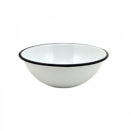 BOWL 18 CM. ESMALTADO BLANCO JASPEADO