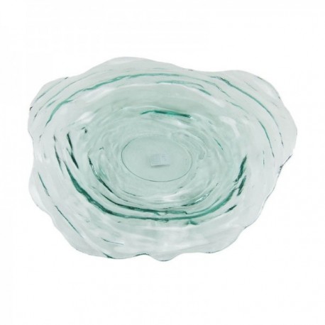 FUENTE 46 CM. ONDAS VIDRIO RUSTICO
