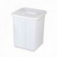 CUBETA PLASTICO BLANCO CUADRADA 60 L. CON TAPA
