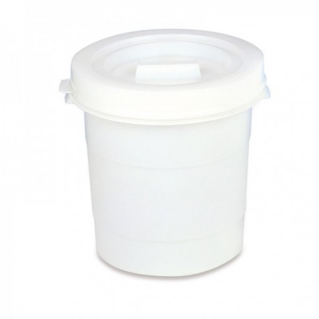 CUBETA PLASTICO BLANCO REDONDA 30 L. CON TAPA