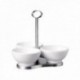 SET TRES AZUCAREROS MELAMINA BLANCA SOPORTE INOX.