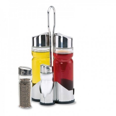 VINAGRERAS CRISTAL 4 PIEZAS CON SOPORTE