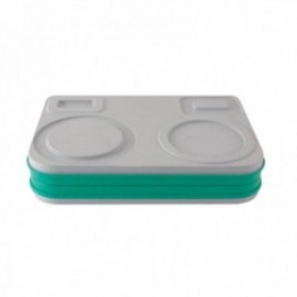 BANDEJA 5 COMP.53X37X11 CM. PP+PUR VERDE C/TAPA