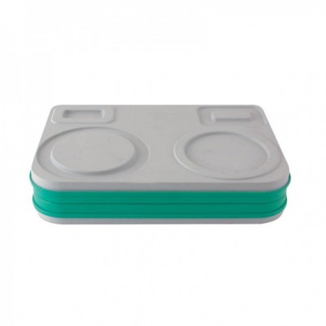 BANDEJA 5 COMP.53X37X11 CM. PP+PUR VERDE C/TAPA