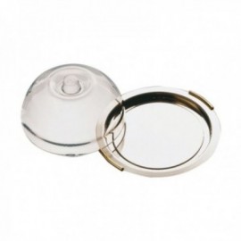 BANDEJA 22 CM. INOX. CON CAMPANA TRANSPARENTE