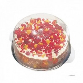 PLATO TARTAS INOX. 30,5 CON 2 CAMPANAS PLASTICO