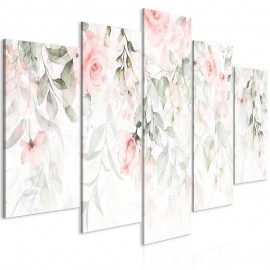 Quadro - Waterfall of Roses (5 Parts) Wide - First Variant
