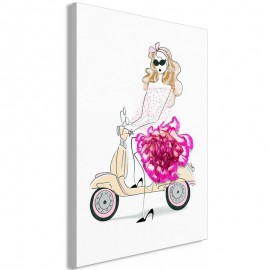 Quadro - Girl on a Scooter (1 Part) Vertical