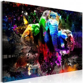Quadro - Colorful Elephants (1 Part) Wide
